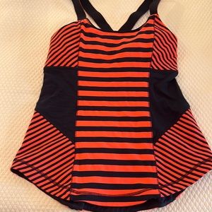 Lululemon size 6 navy and orange tank top